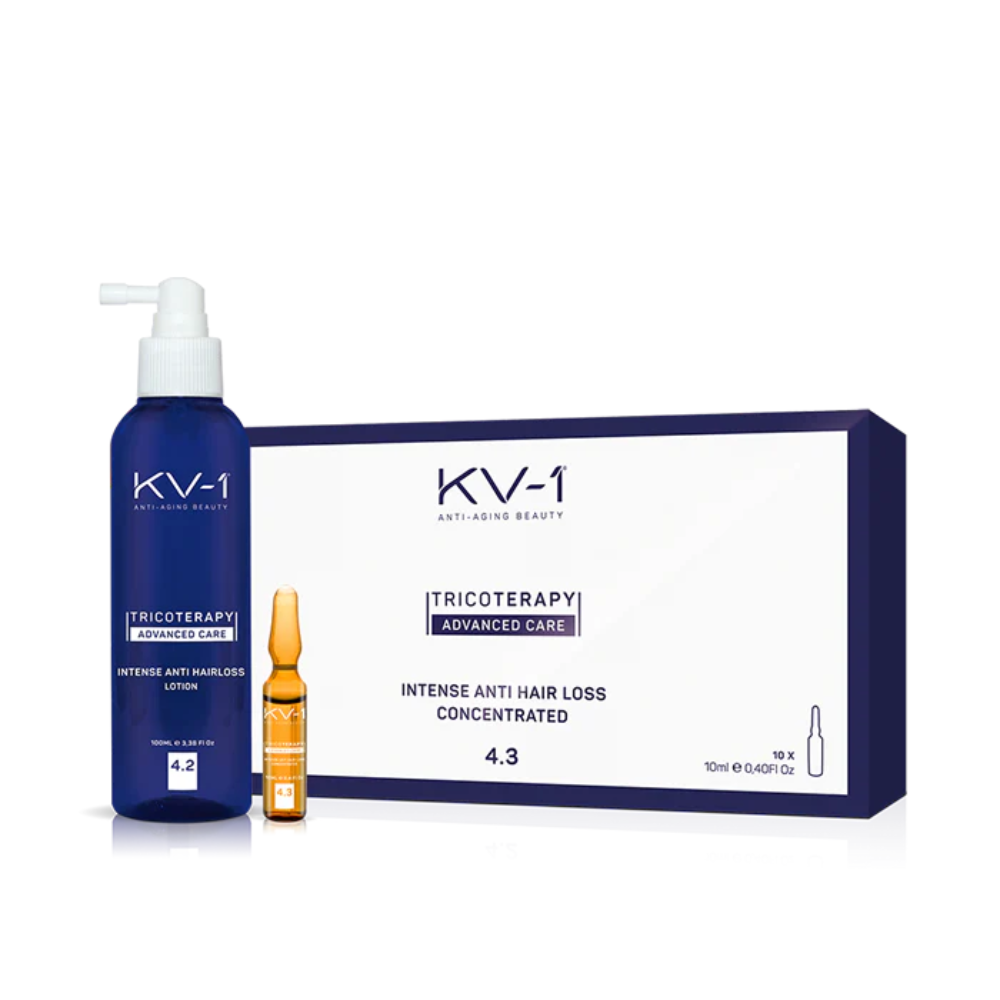 Kuracja na Wypadanie i Przerzedzanie się Włosów – KV-1 Tricoterapy Ampułki + Lotion